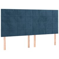 Hoofdborden 4 st 80x5x78/88 cm fluweel donkerblauw 2