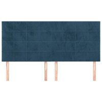 Hoofdborden 4 st 80x5x78/88 cm fluweel donkerblauw 3