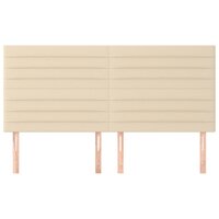 Hoofdborden 4 st 80x5x78/88 cm stof cr&egrave;mekleurig 3