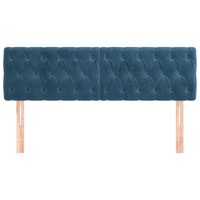 Hoofdborden 2 st 80x7x78/88 cm fluweel donkerblauw 3