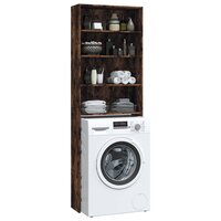 Wasmachinekast 64x24x190 cm gerookt eikenkleurig 4