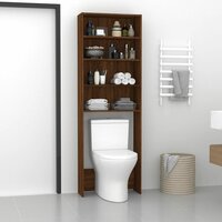 Wasmachinekast 64x24x190 cm bruin eikenkleur 3