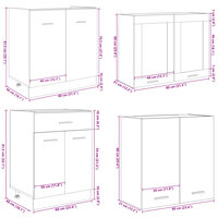 4-delige Keukenkastenset bewerkt hout sonoma eikenkleurig 11