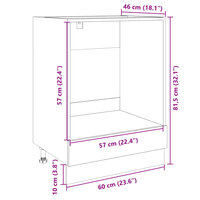 Ovenkast 60x46x81,5 cm spaanplaat sonoma eikenkleurig 12