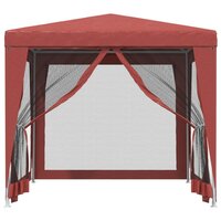 Partytent met 4 mesh zijwanden 2,5x2,5 m HDPE rood 3