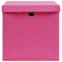 Opbergboxen met deksel 10 st 28x28x28 cm roze 5
