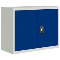 Archiefkast 90x40x70 cm staal lichtgrijs en blauw 2