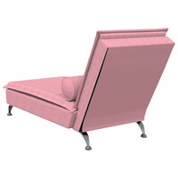 Massage chaise longue met bolster fluweel roze 6