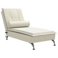Massage chaise longue met bolster fluweel roze 2