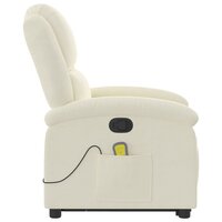 Sta-op-massagestoel verstelbaar fluweel cr&egrave;mekleurig 9