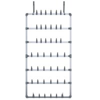 Schoenenrek hangend 66x13x139 cm zilverkleurig 3