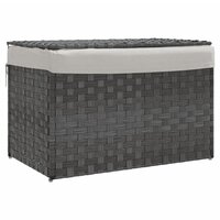 Wasmand met deksel 55,5x35x34 cm poly rattan grijs 2