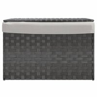 Wasmand met deksel 55,5x35x34 cm poly rattan grijs 3