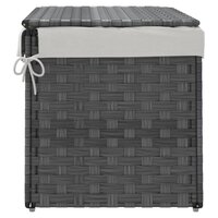 Wasmand met deksel 55,5x35x34 cm poly rattan grijs 5