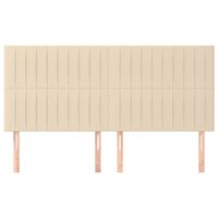 Hoofdborden 4 st 90x5x78/88 cm stof cr&egrave;mekleurig 3