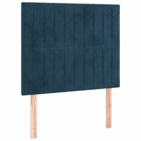 Hoofdborden 2 st 90x5x78/88 cm fluweel donkerblauw 2
