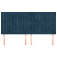 Hoofdborden 4 st 90x5x78/88 cm fluweel donkerblauw 3