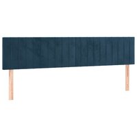 Hoofdborden 2 st 90x5x78/88 cm fluweel donkerblauw 2