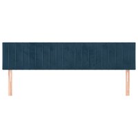 Hoofdborden 2 st 90x5x78/88 cm fluweel donkerblauw 3
