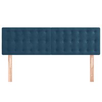 Hoofdborden 2 st 72x5x78/88 cm fluweel donkerblauw 3