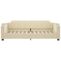 Slaapbank 90x200 cm stof cr&egrave;mekleurig 3