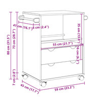 Keukentrolley OTTA 71x45x80 cm massief grenenhout 9