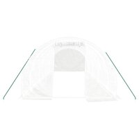 Tuinkas met stalen frame 24 m&sup2; 8x3x2 m wit 4