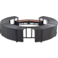 Hottub-ombouw poly rattan zwart 5