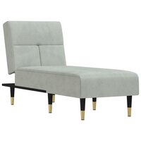 Chaise longue fluweel lichtgrijs 2