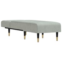Chaise longue fluweel lichtgrijs 3