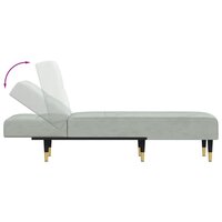 Chaise longue fluweel lichtgrijs 6