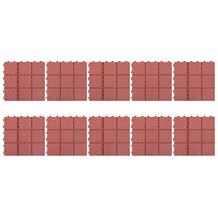Terrastegels 10 st 30,5x30,5 cm kunststof rood 2