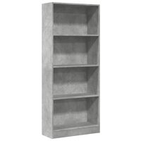 Boekenkast 60x24x143 cm bewerkt hout betongrijs 2