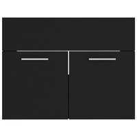 Badkamermeubelset bewerkt hout zwart 5