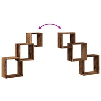 Wandplanken kubus 68x15x68 cm bewerkt hout oud houtkleurig 7