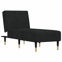Chaise longue fluweel zwart 2