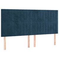 Hoofdborden 4 st 80x5x78/88 cm fluweel donkerblauw 2