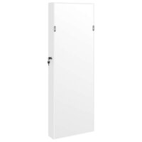 Sieradenkast met spiegel en LED wandgemonteerd wit 6