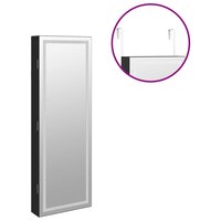 Sieradenkast met spiegel en LED wandgemonteerd zwart 9