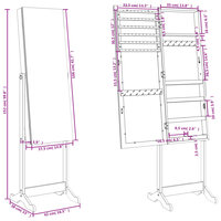 Sieradenkast met spiegel vrijstaand 42x38x152 cm zwart 10