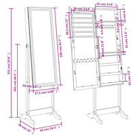 Sieradenkast met spiegel en LED-verlichting vrijstaand 11