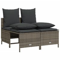 4-delige Loungeset met kussens poly rattan grijs 2