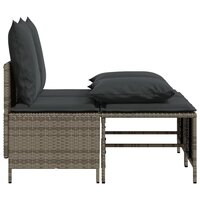 4-delige Loungeset met kussens poly rattan grijs 4
