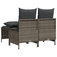 4-delige Loungeset met kussens poly rattan grijs 5