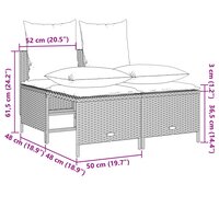 4-delige Loungeset met kussens poly rattan grijs 7