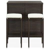 3-delige Barset poly rattan bruin 2