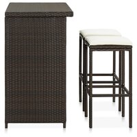 3-delige Barset poly rattan bruin 3