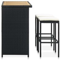 3-delige Barset poly rattan zwart 3