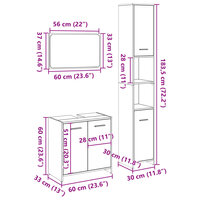 3-delige Badkamermeubelset bewerkt hout sonoma eikenkleurig 12
