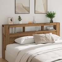 Hoofdeinde met LED 220x18,5x103,5 cm hout artisanaal eikenkleur 4